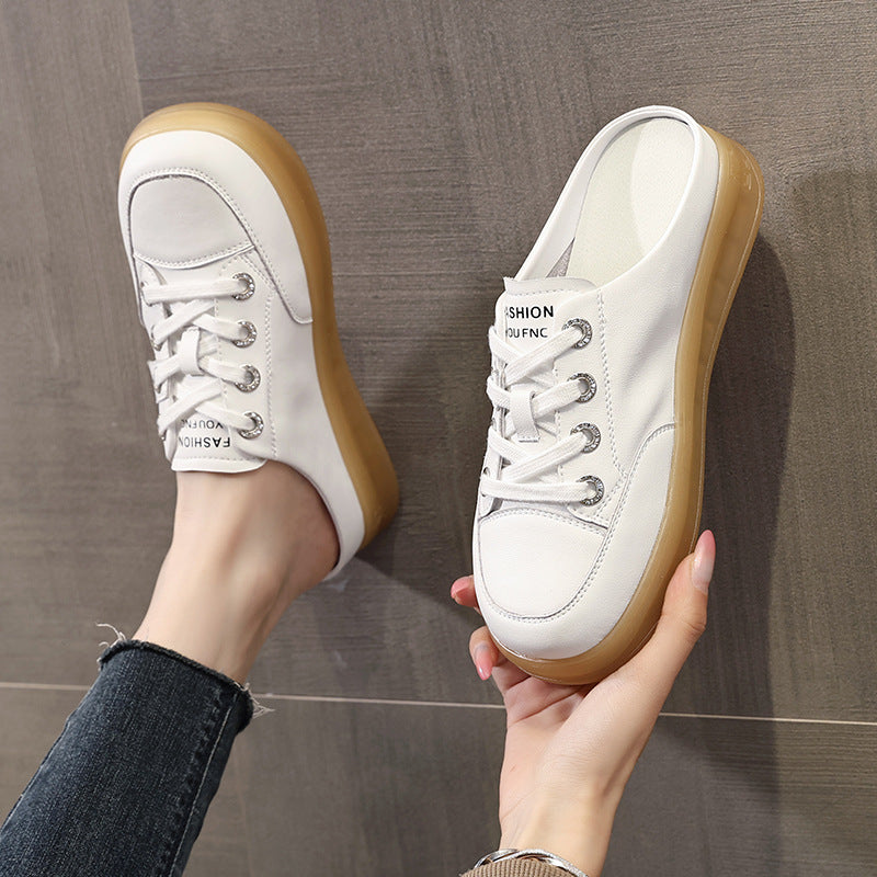 Women's Genuine Outdoor Flat Versatile White Casual Shoes