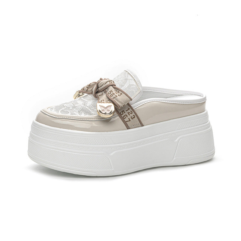 Mirror Mesh Small Height Platform Increased Slippers
