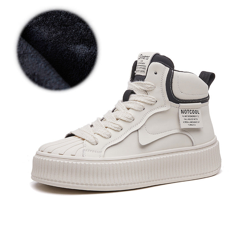 Women's High Top White Korean Style Thick Sneakers