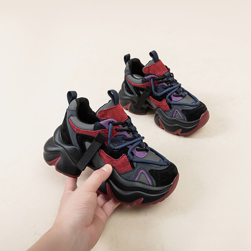 Clunky Female Winter Fleece-lined Platform Height Sneakers