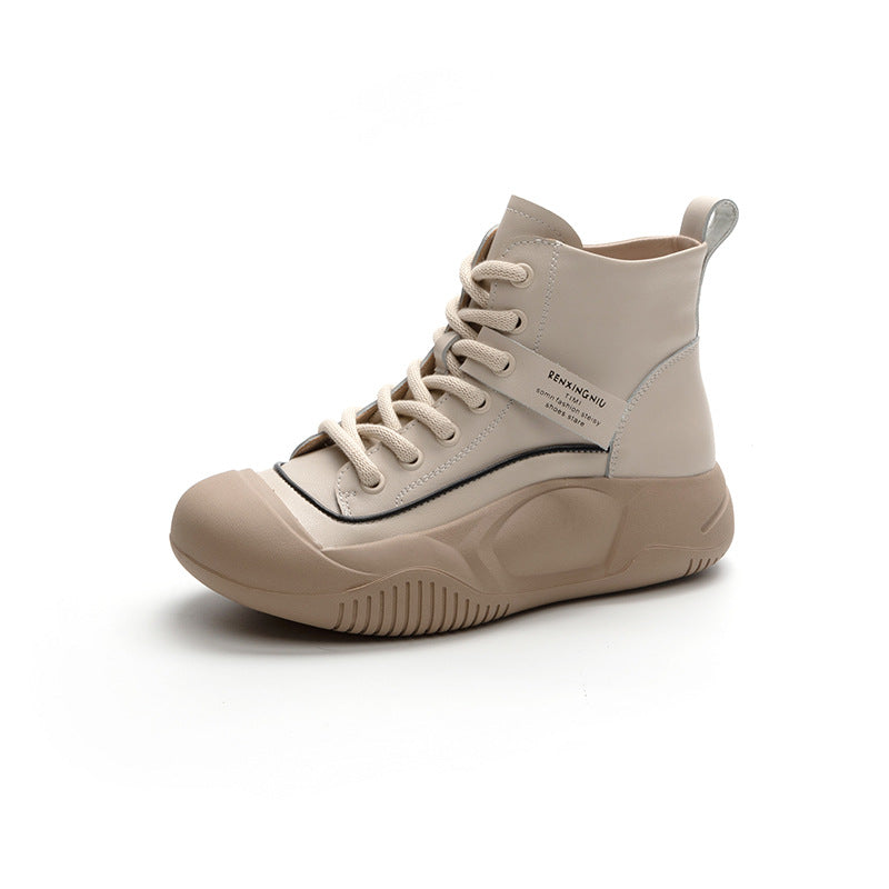 Booties Closed Toe Retro Lace Up Boots