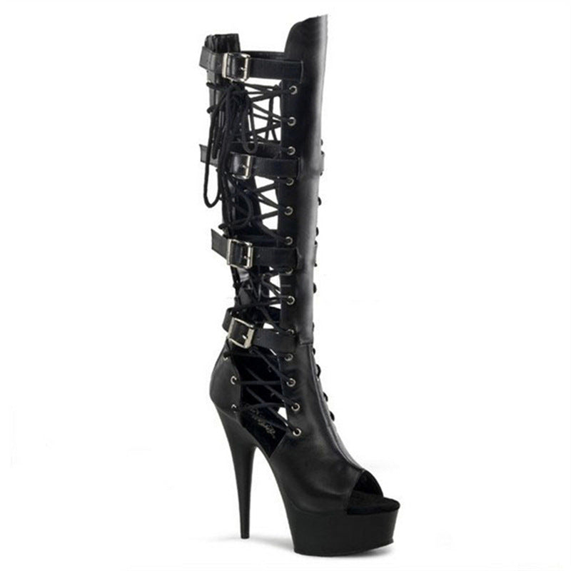 Stiletto Sexy Patent Stilettos Waterproof Platform Boots