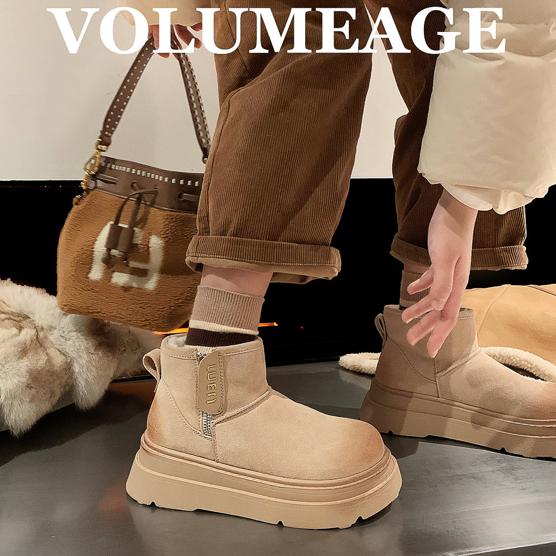 Fleece-lined Thickened Bread Cotton Fashion Warm Snow Boots