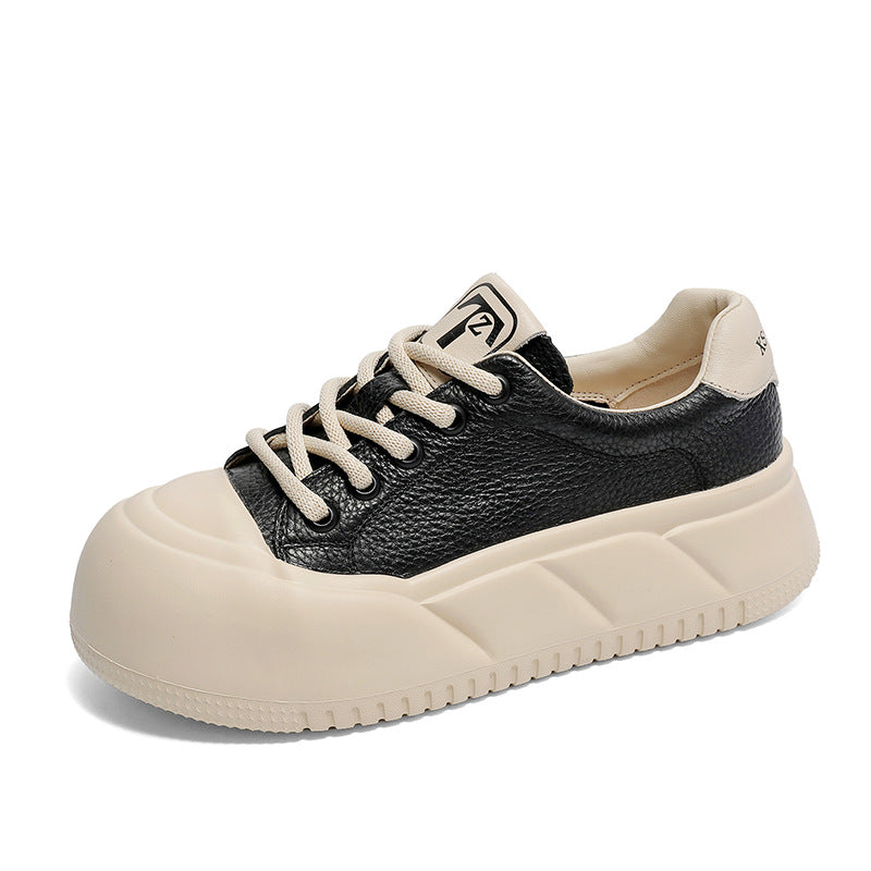 Women's Genuine Retro Color Matching Thick Bottom Casual Shoes