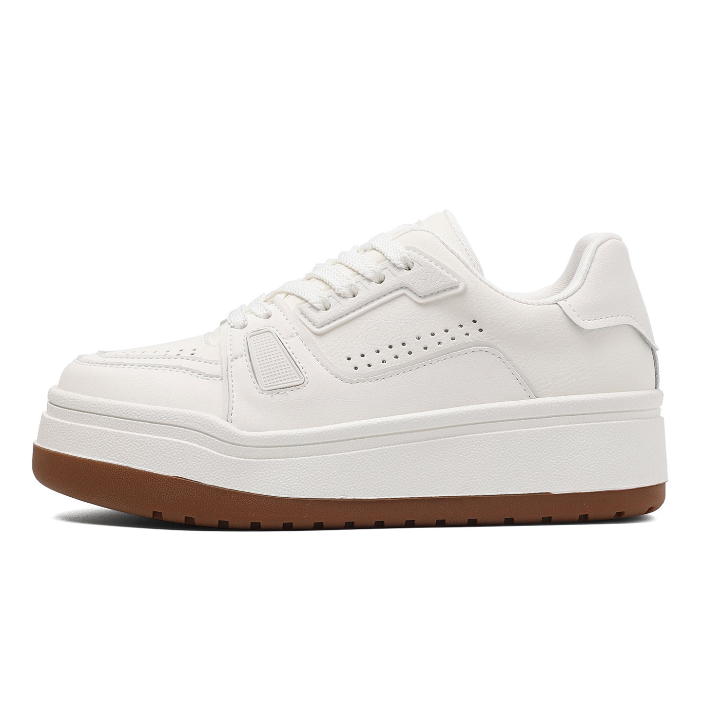 Women's Bread White Spring Versatile Breathable Comfortable Increased Genuine Women's Casual Shoes