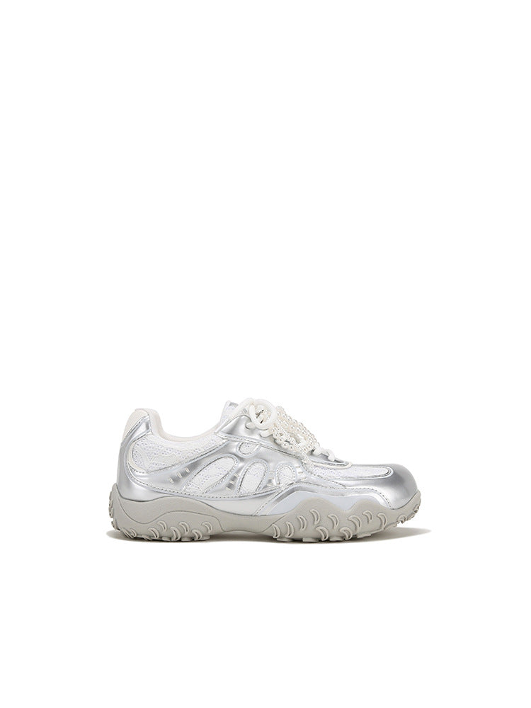 Women's Platform Pearl Retro Daddy Height Increasing Sneakers