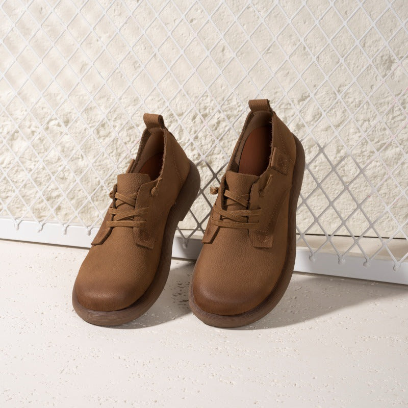 Women's British Style Retro Authentic First Layer Casual Shoes