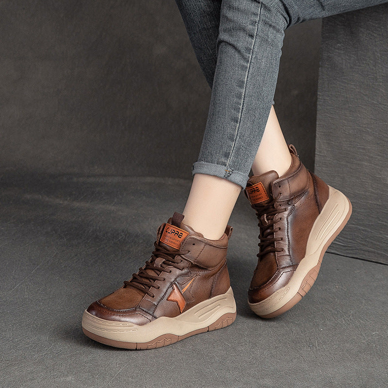Autumn Thick Bottom Round Head Polished Boots