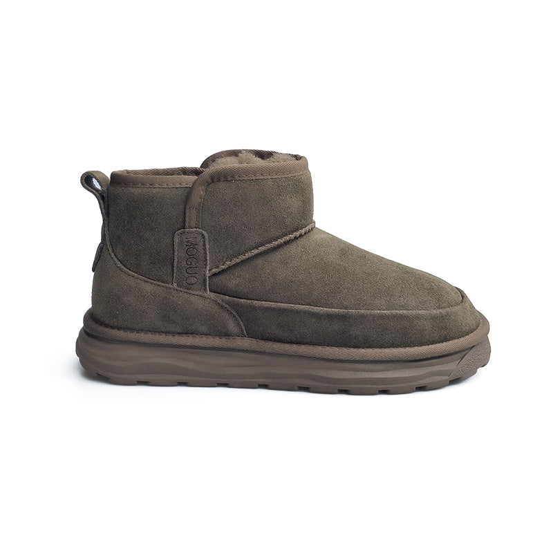 Men's Winter Fleece-lined Thickened Slip-on Big Cotton Warm Snow Boots