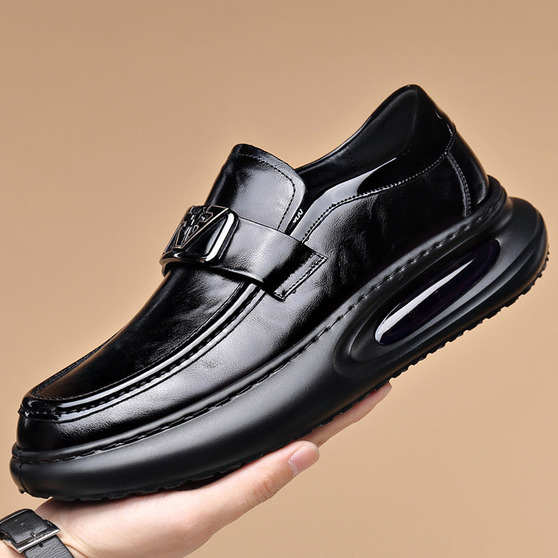 Men's Air Cushion Handmade Genuine Business British Leather Shoes