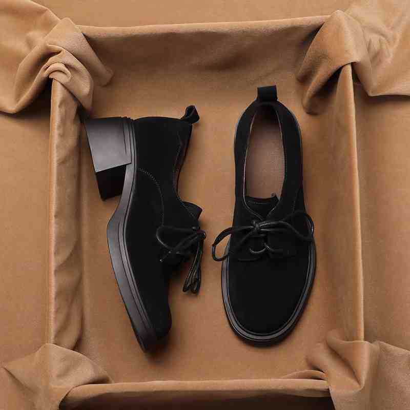 Women's British Style Thick Bottom Spring Retro Lace Loafers