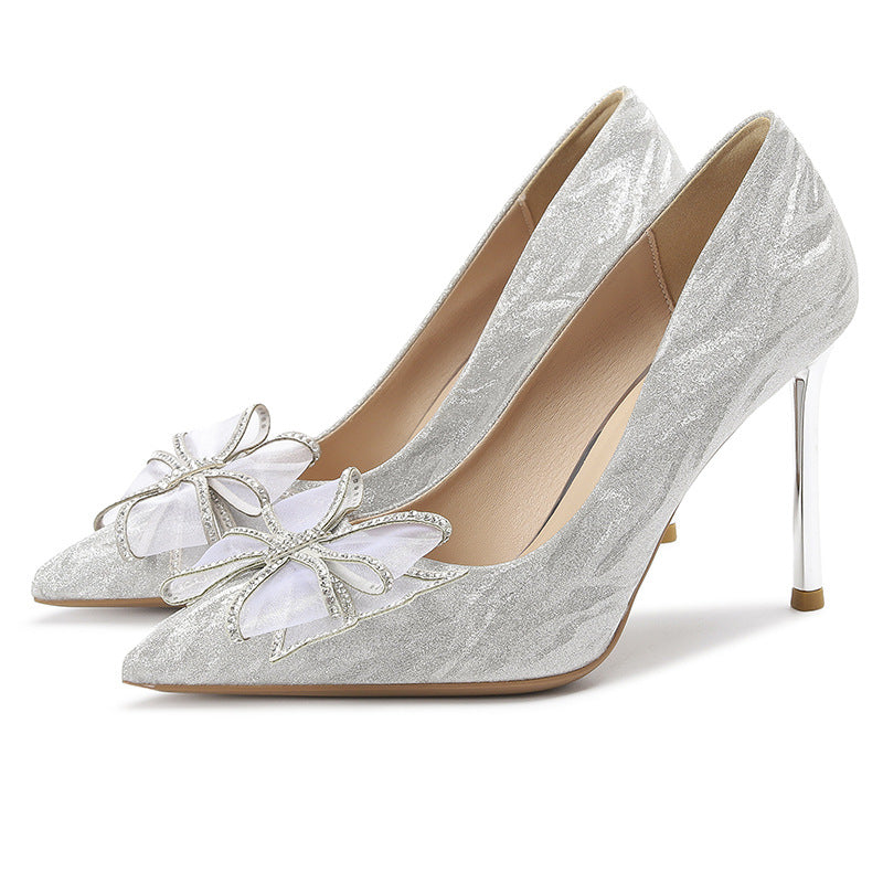 Sier Wedding Stiletto Pointed Toe Small Women's Shoes