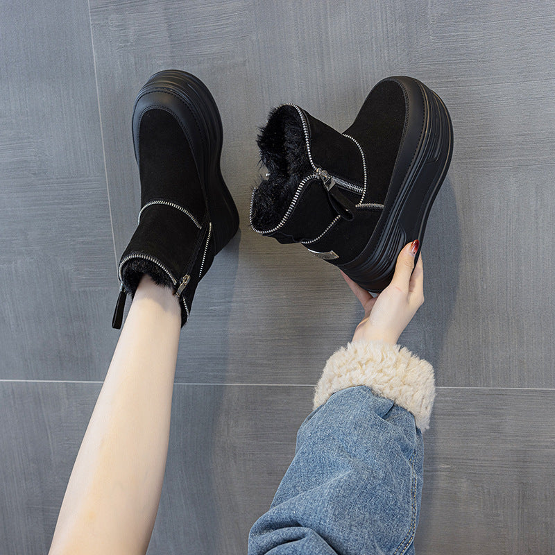 Women's Bottom Height Increasing Insole Small Short Snow Boots