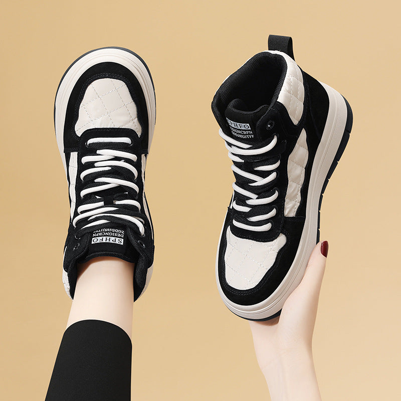 Women's Fashion Flat Platform Soft Bottom Skateboard Casual Shoes