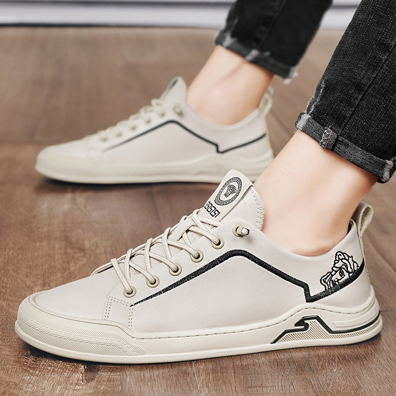 Men's Four Breathable White Fashion Slip-on Board Casual Shoes