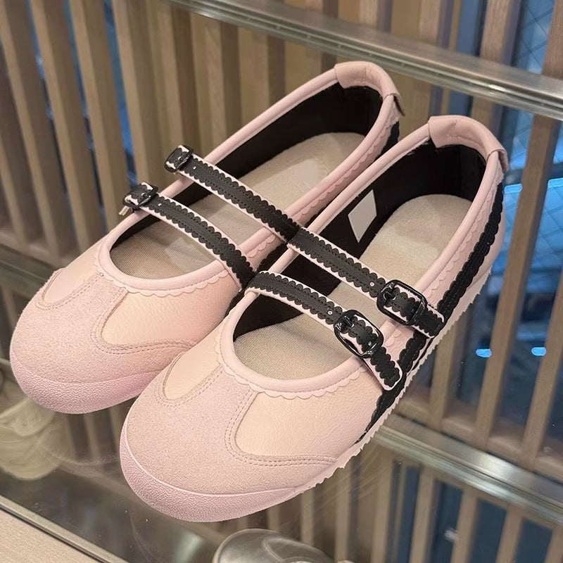 Women's Sheepskin Version Style With Flat Bottom Ballet Low-cut Mary Women's Fashion Shoes