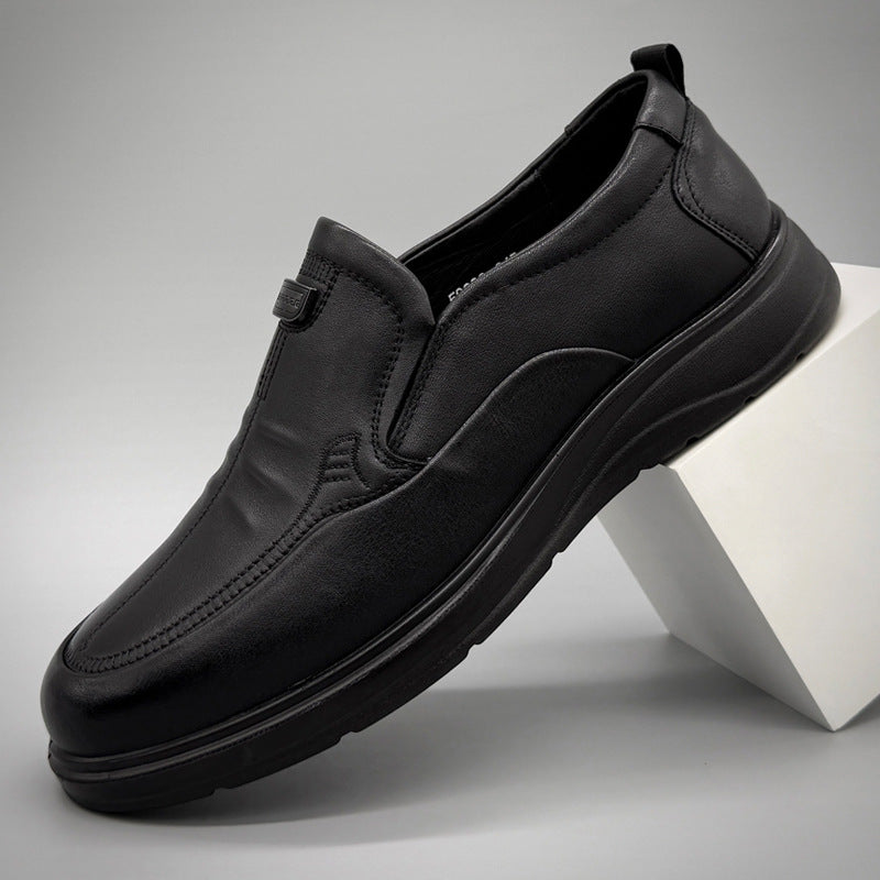 Men's Cowhide Autumn Genuine Breathable Lightweight Comfortable Slip-on Men's Casual Leather Shoes