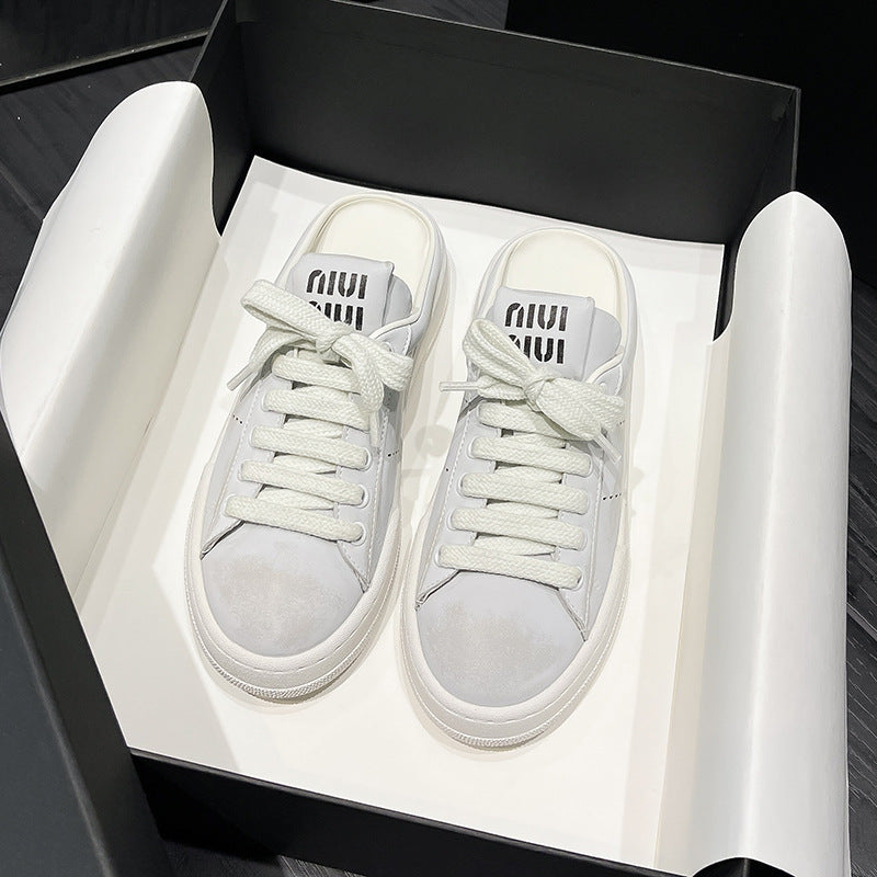 Women's Half Outer Wear Leisure Sports Platform Retro Slippers