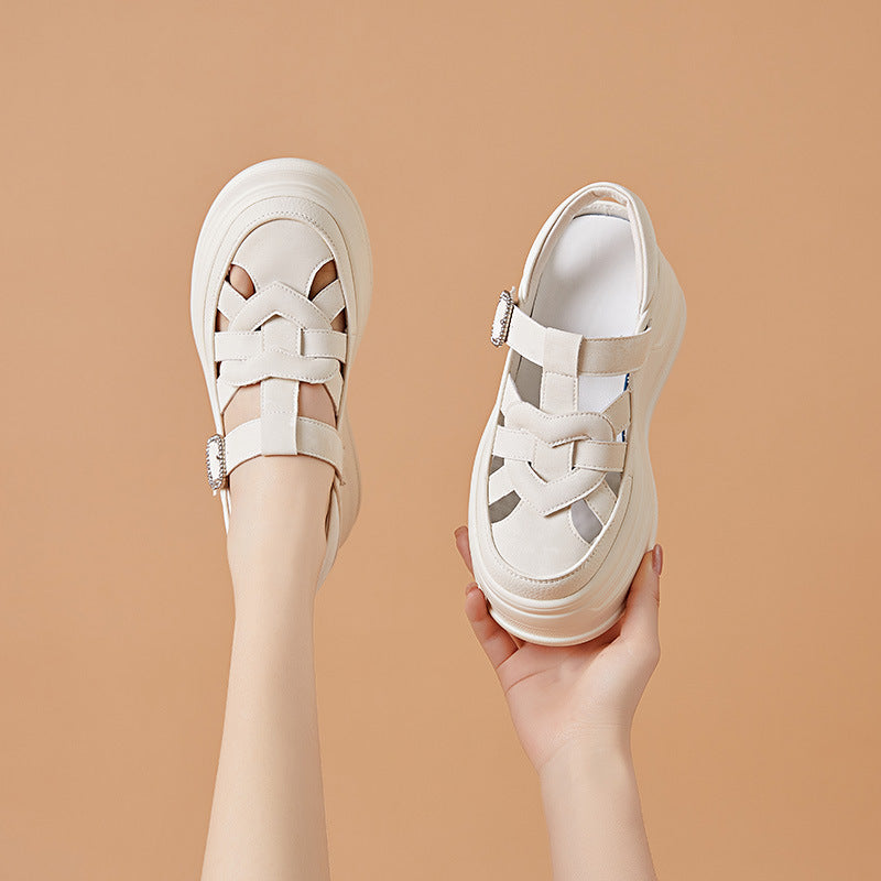 Women's Height Increasing Insole Breathable Versatile Campus Casual Shoes
