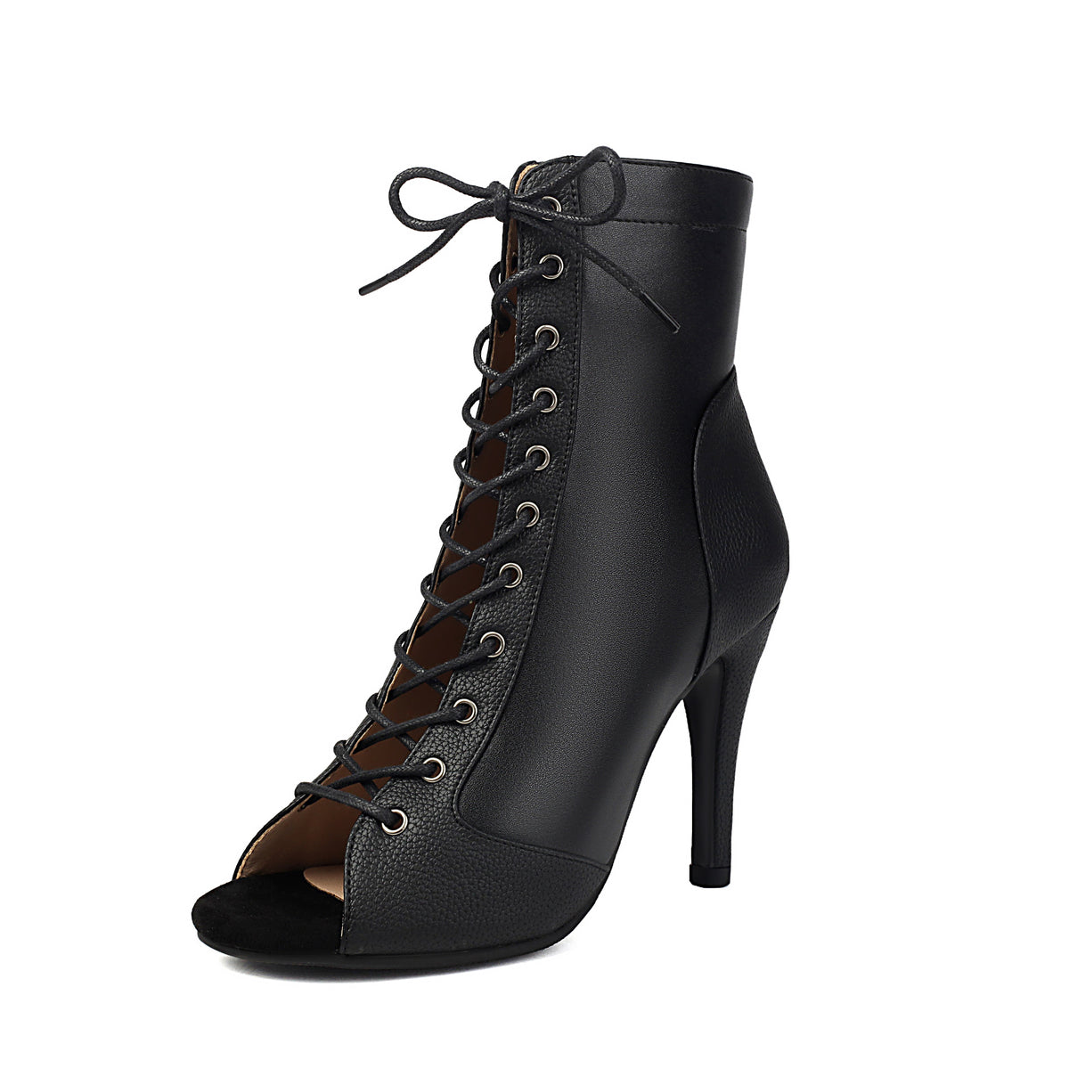 High Sexy Ankle Stiletto Dancing Plus Women's Leather Boots