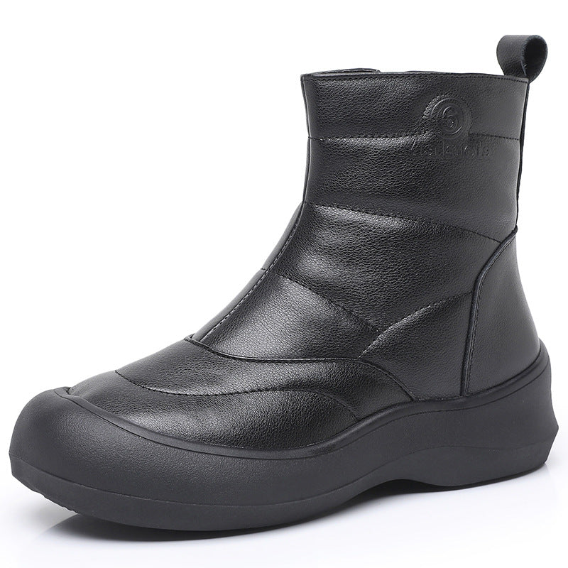 Women's Retro Soft Bottom Thick Autumn Genuine Snow Boots