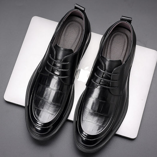 Men's British Breathable Genuine Cowhide Formal Wear Leather Shoes