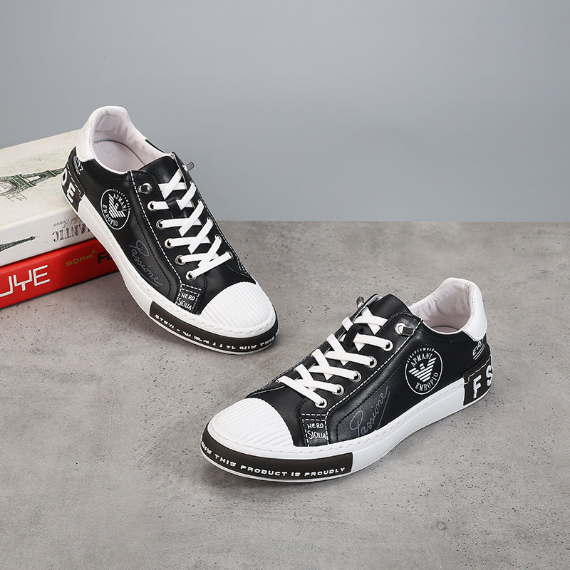 Men's Flat Fashion Board Korean Style Printed Men's Shoes