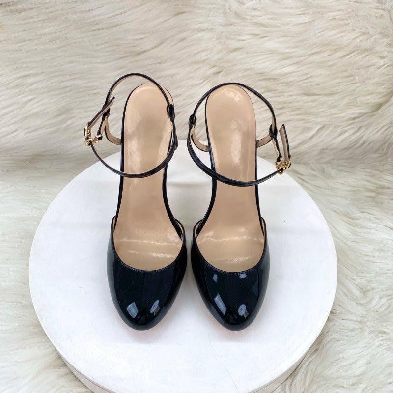 Women's Strap Round Toe Stiletto Shallow Mouth High Heeled Sandals