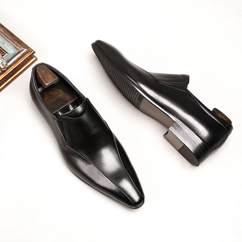 Men's Shiny Patent Fashion British Pointed Toe Leather Shoes