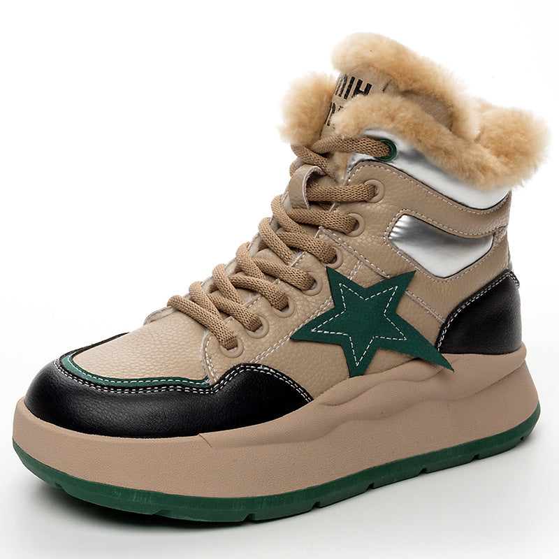 Women's Size Winter Platform Genuine Northeast Wool Snow Boots