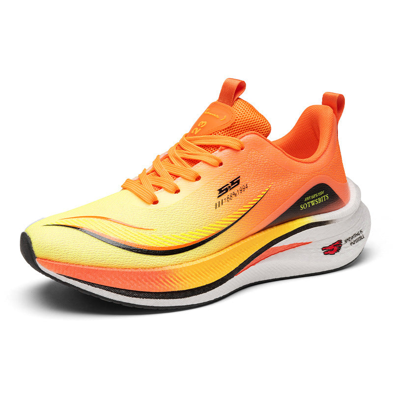 Women's & Men's Breathable Real Popcorn Bottom Carbon Plate Running Sneakers