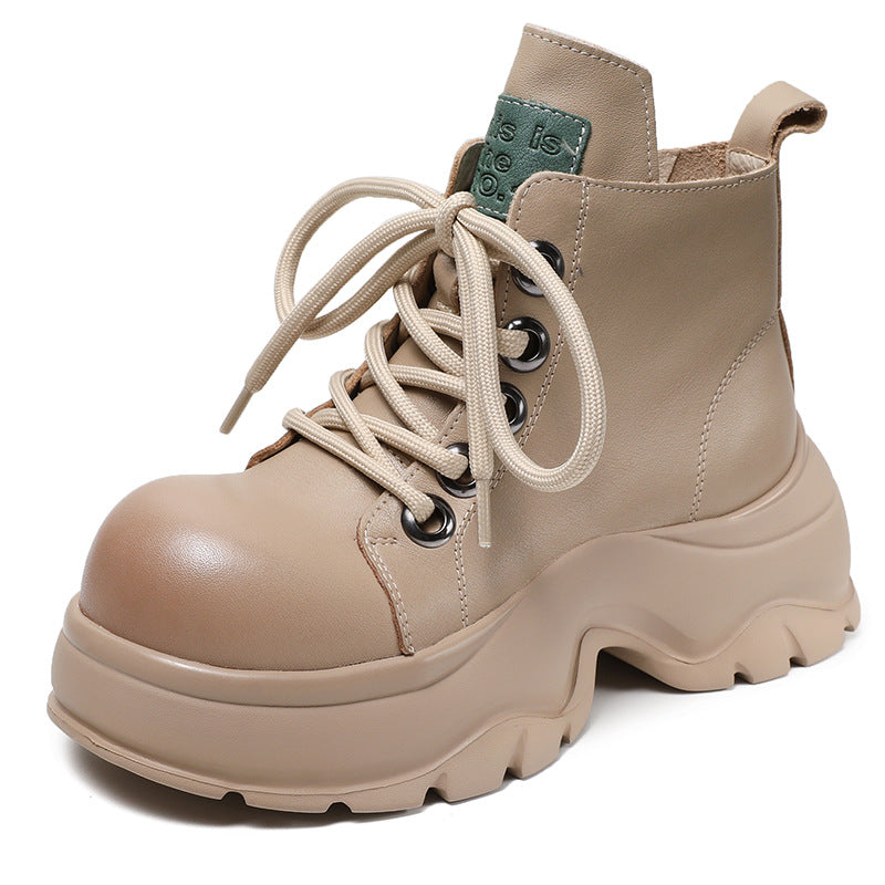 Women's Retro Ankle Thick-soled Big Toe British Martin First Boots