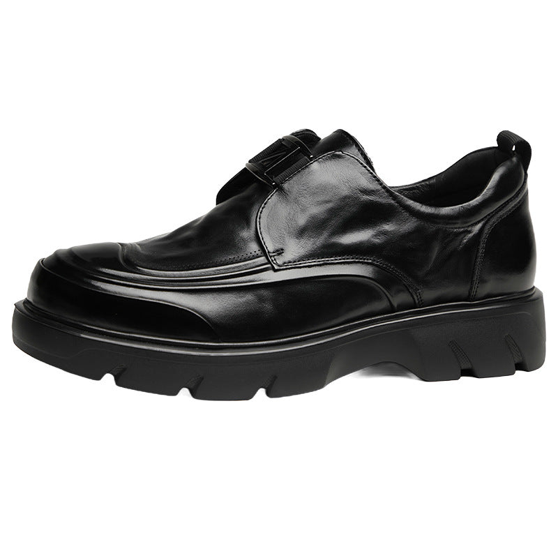Men's Layer Cowhide Slip-on Formal Height Increasing Men's Business Leather Shoes