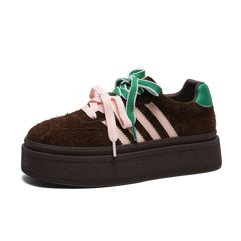 Women's Thick-soled Height Increasing German Training Autumn Frosted Comfortable Sports Women's Casual Shoes
