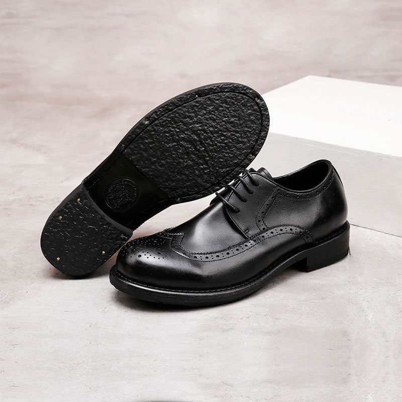 Men's Formal Wear Business Big Head Genuine Leather Shoes