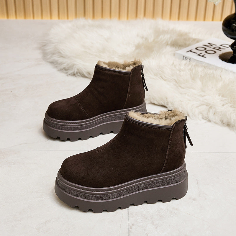 Genuine Platform Peas Fleece-lined Big Toe Women's Casual Shoes