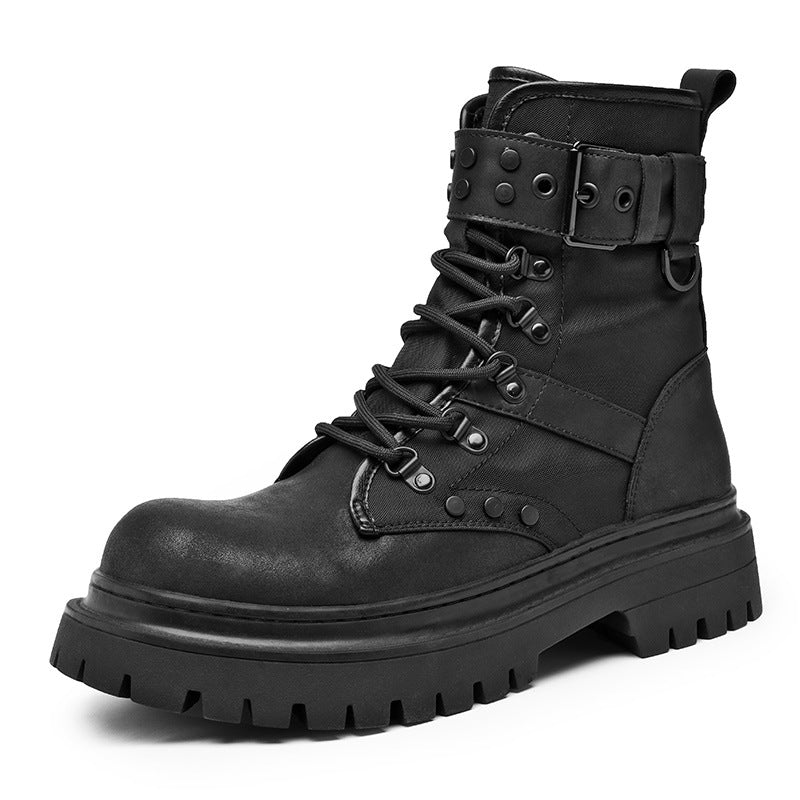 Women's & Men's Martin Autumn Retro British Style Black Worker Boots