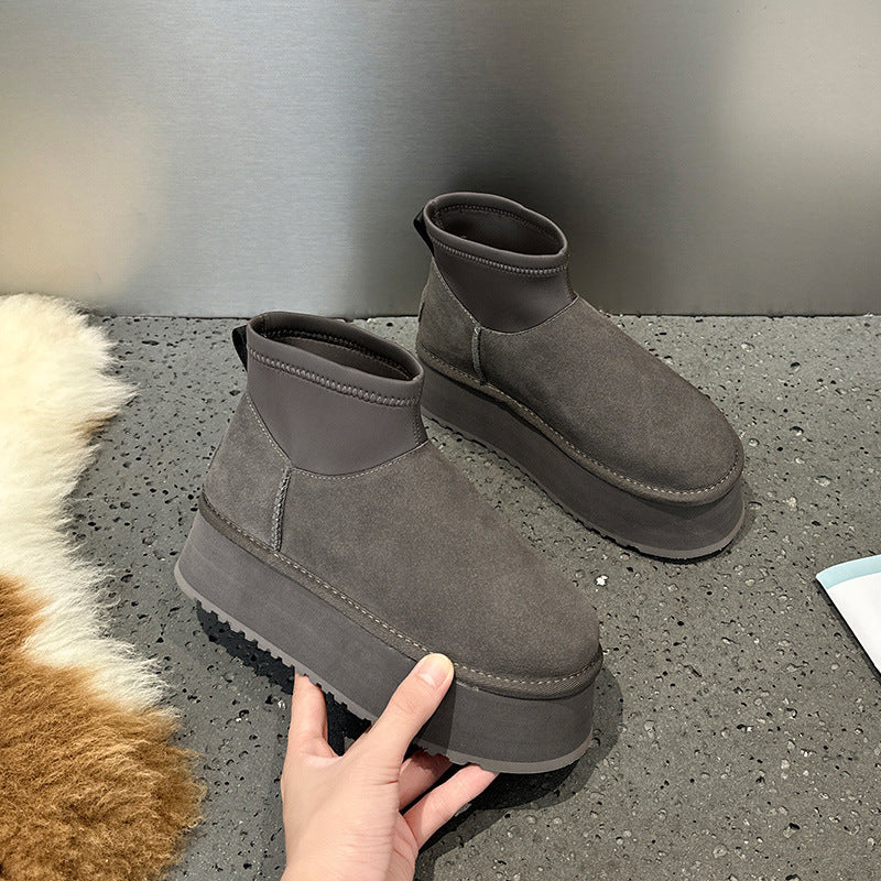 Women's Winter Mini Thick Bottom Height Increasing Snow Boots