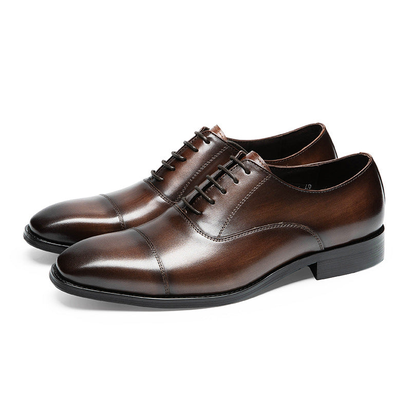 Men's Business Formal Wear Brogue Three Joint Leather Shoes
