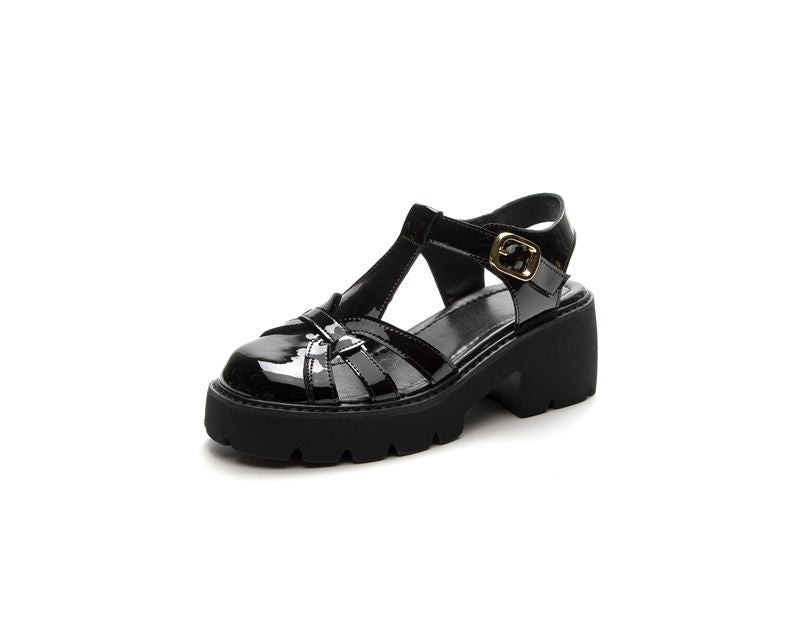 Women's Chunky Platform Roman Style Half Hollow Out Sandals