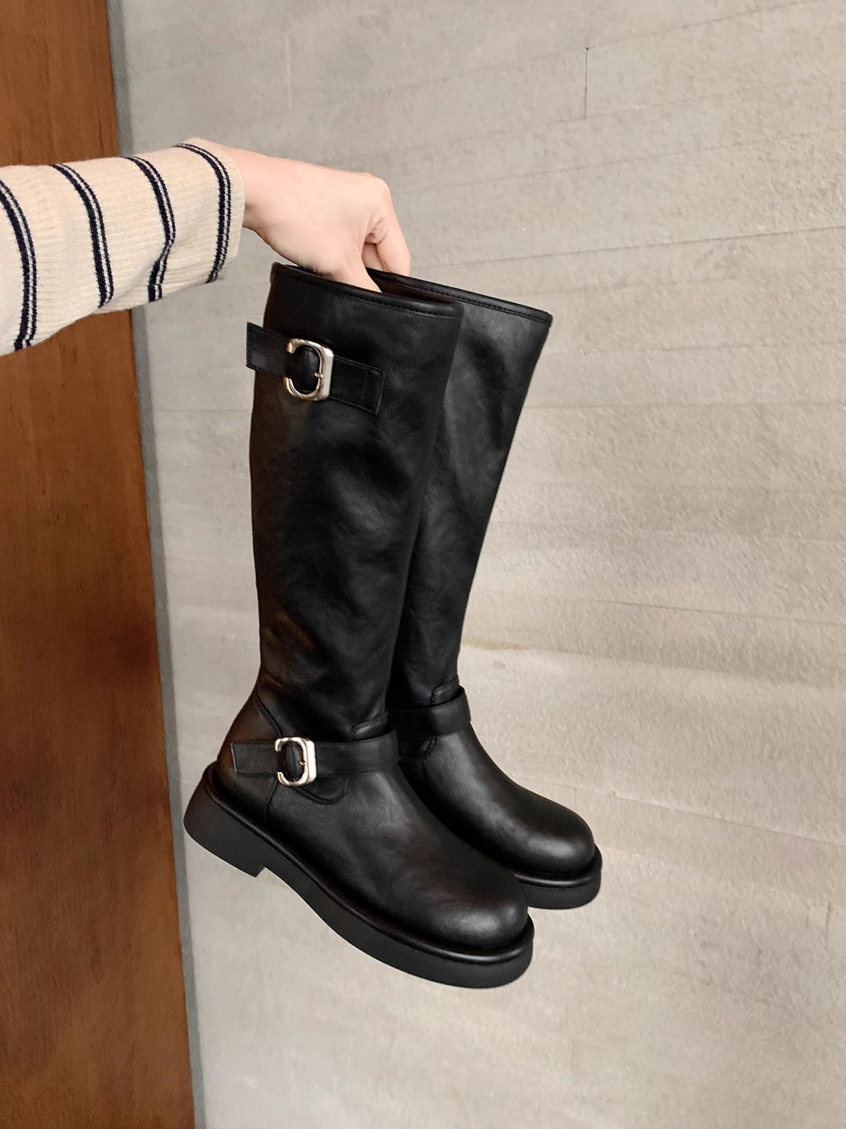 Women's Mom Below The Knee Knight Chunky Heels