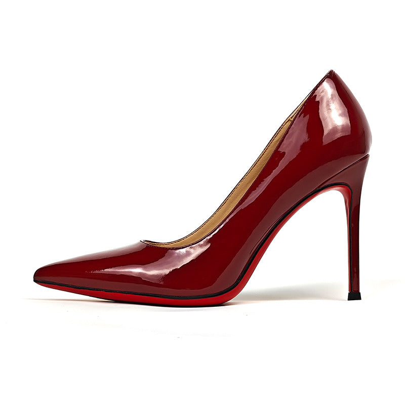 Pointed High Solid Color Low Cut Professional Sexy Heels