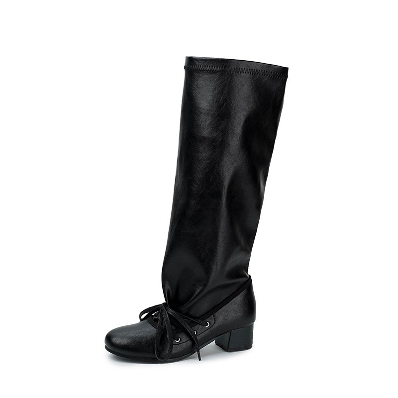 Niche Design Pants Chunky Platform Below Boots