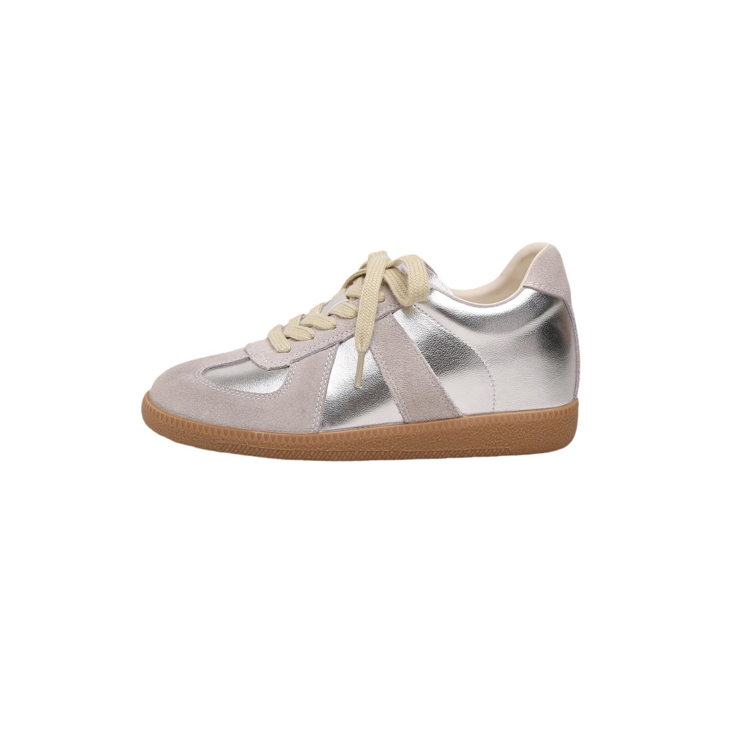 Women's Cowhide Version Small Height Increasing Insole Sier Casual Shoes