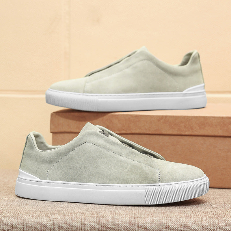Men's Top Layer Cowhide Four Korean Versatile Personality Leather Shoes