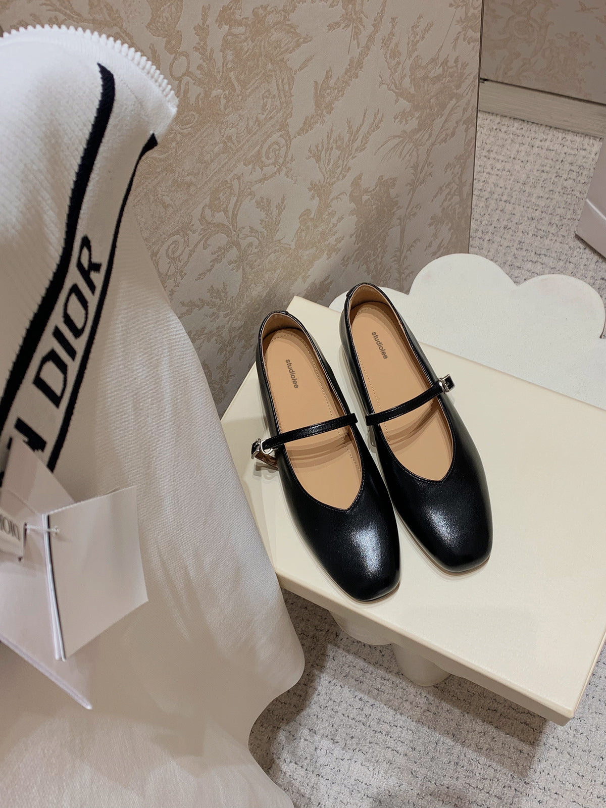 Women's Box Shallow Mouth Half Height Increasing Insole Sandals