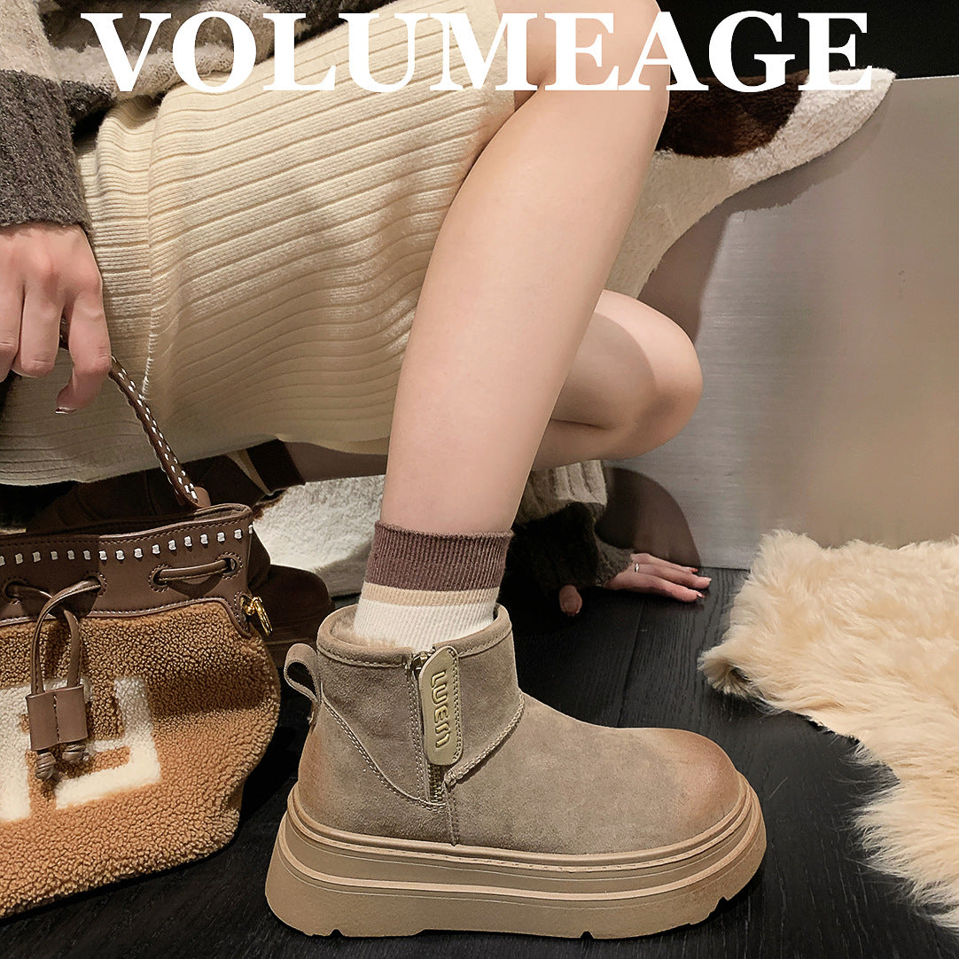 Fleece-lined Thickened Bread Cotton Fashion Warm Snow Boots