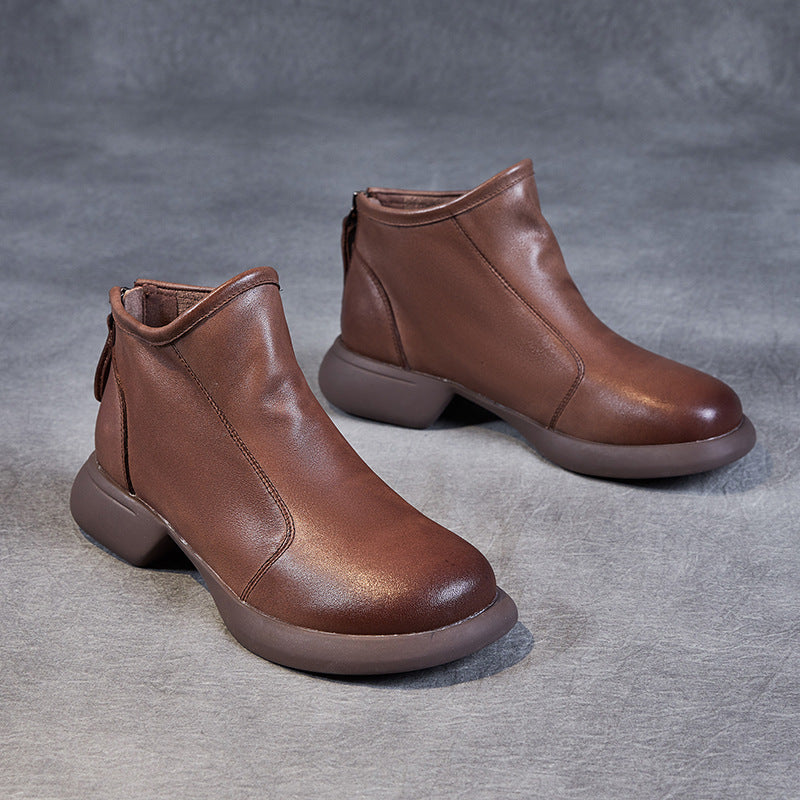 Women's Booties Retro Ethnic Style Genuine Chelsea Boots
