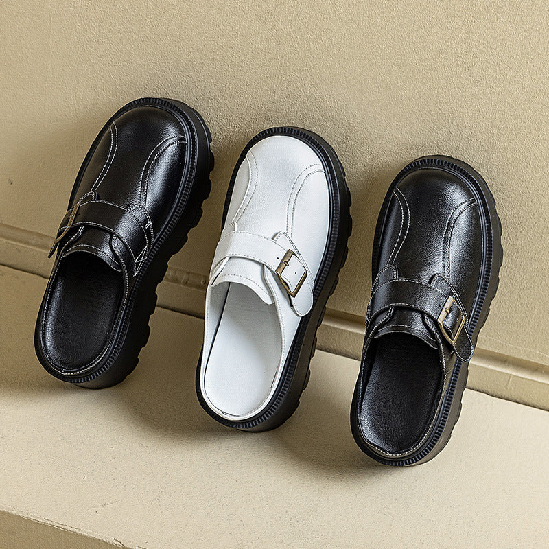 Women's Platform One Pedal Portable Outdoor Slippers