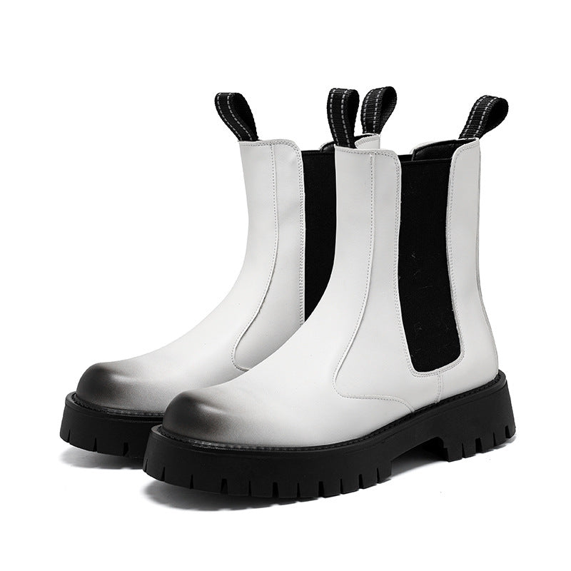Men's Brushed Chelsea Trendy High Top Smoke Boots